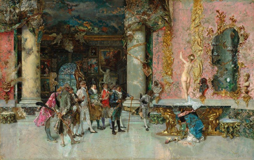 Opulent Interior Scene with Figures and Nude