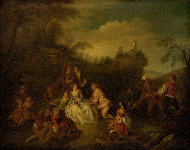 Pastoral Scene with Figures in a Landscape
