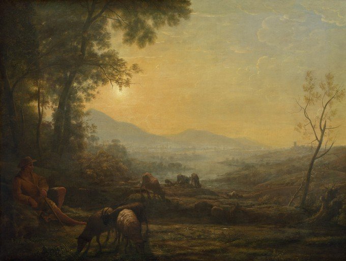 Pastoral Landscape with Shepherd and Sheep
