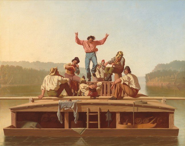 Bargemen on the Mississippi River