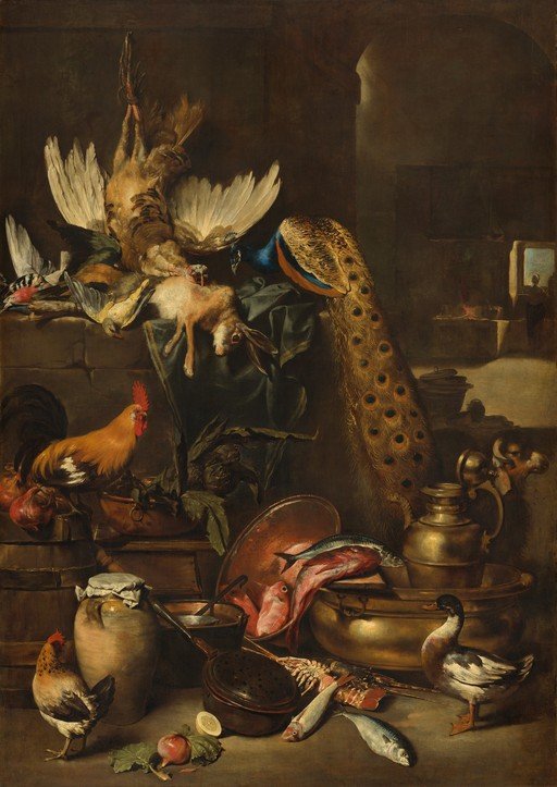 Abundant Still Life with Game, Poultry, and Peacock
