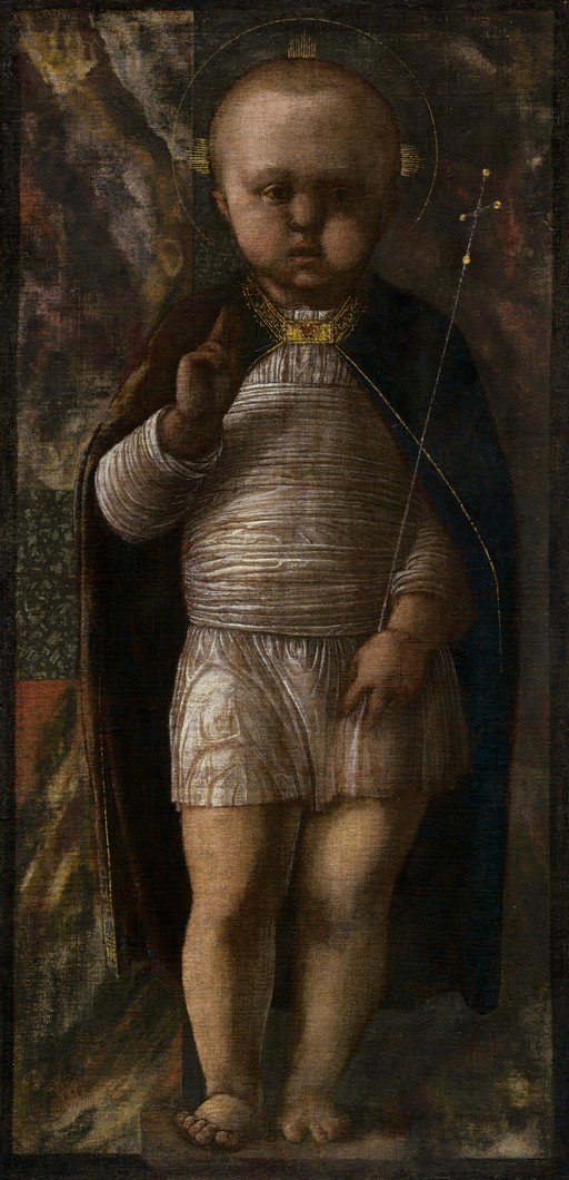 Painting of the Infant Jesus with Halo and Orb