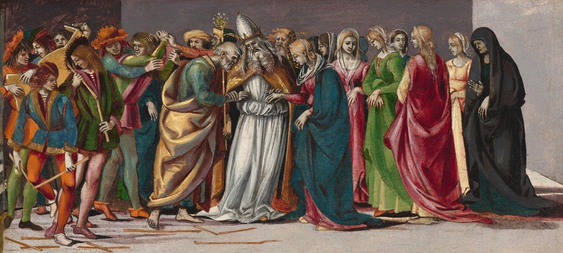 Renaissance Procession with Religious Figures and Attendants