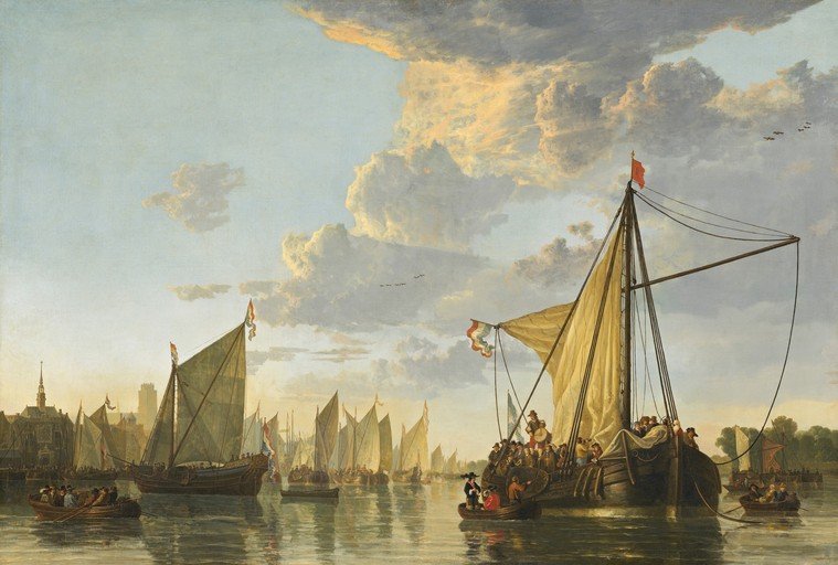 Dutch Ships on a River