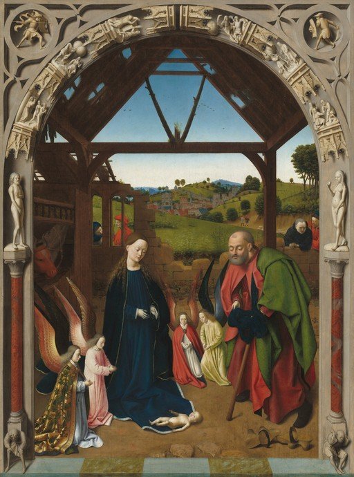 Nativity Scene with Angels and Shepherds