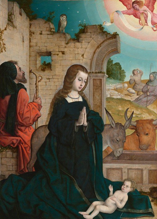 Nativity Scene with Angel and Shepherds