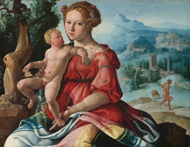 Madonna and Child with a Landscape