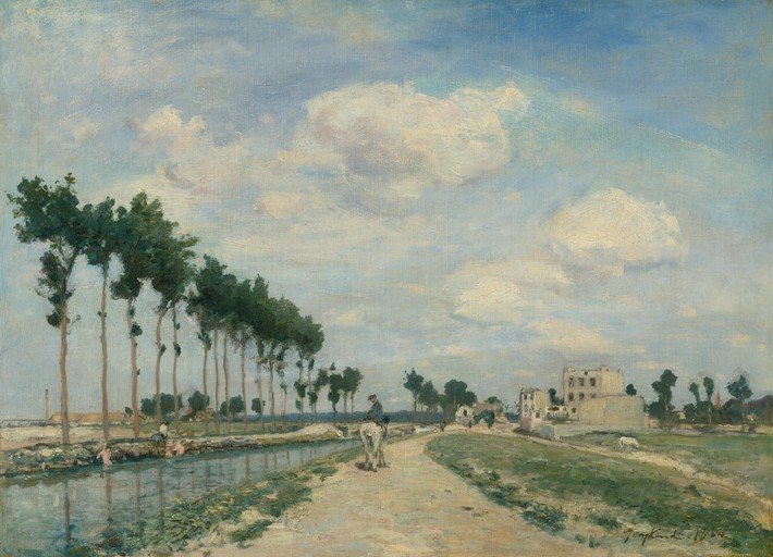 Canal Scene with Horseman and Figures