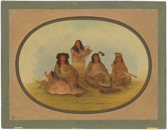 Native American Family in Traditional Attire