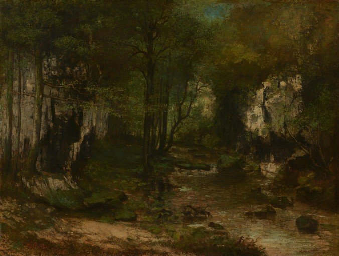 Forest Stream with Rocky Outcroppings