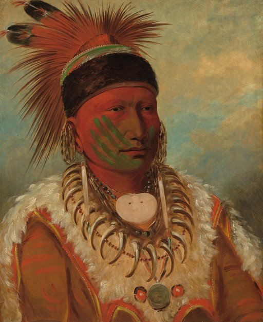 Portrait of a Native American Man in Traditional Attire