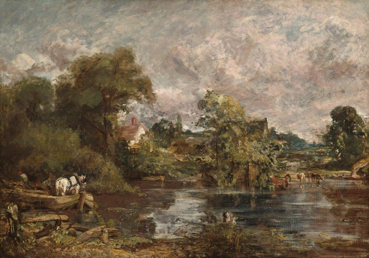 Pastoral Landscape with River and Farmhouse