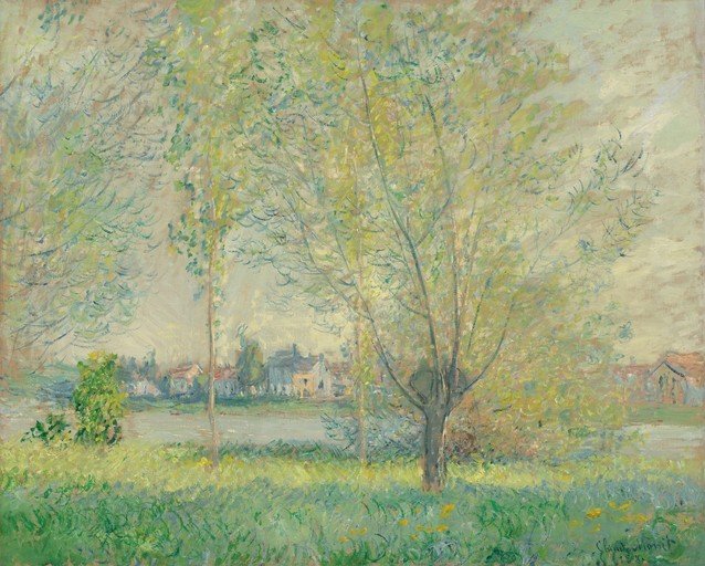 Impressionist Landscape with Trees and Village