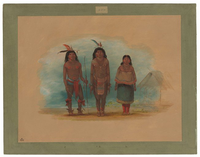 Native American Family Portrait with Traditional Attire
