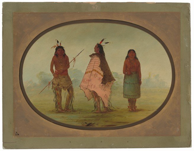 Native American Figures in a Landscape