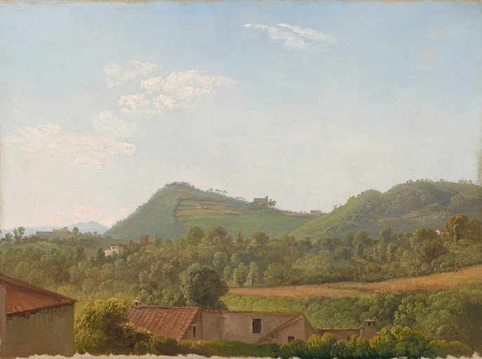 Pastoral Landscape with Italianate Villa and Rolling Hills