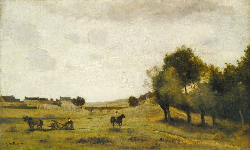 Pastoral Landscape with Horse and Plow