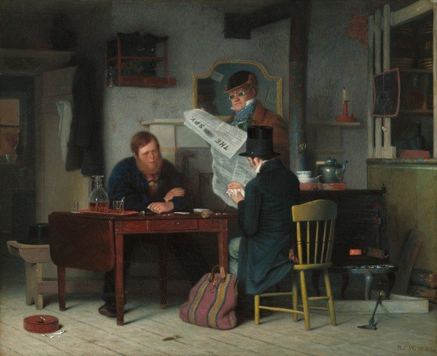 Victorian-era men gather in a dimly lit room