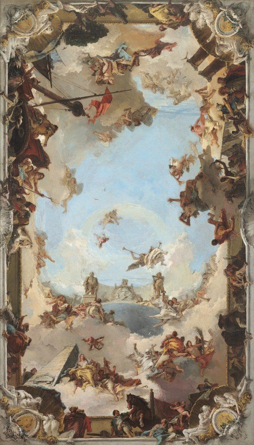 Allegorical Ceiling Fresco with Figures in the Sky