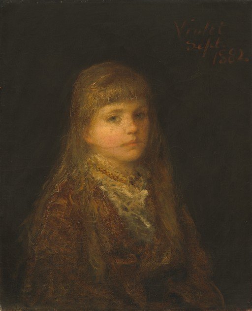 Portrait of a Young Girl in Sepia Tones