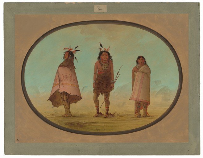 Three Native Americans in Traditional Attire