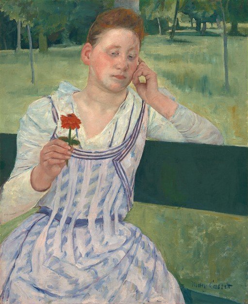 Young Woman with a Red Flower