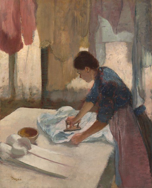 Woman Ironing Laundry