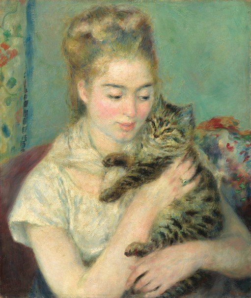 Young Woman Holding a Cat