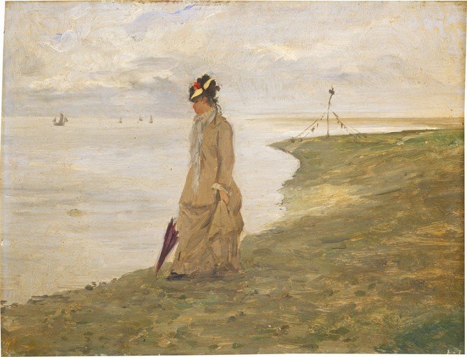Woman in Victorian Dress by the Water