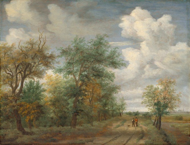 Landscape with Two Figures and a Dog on a Path