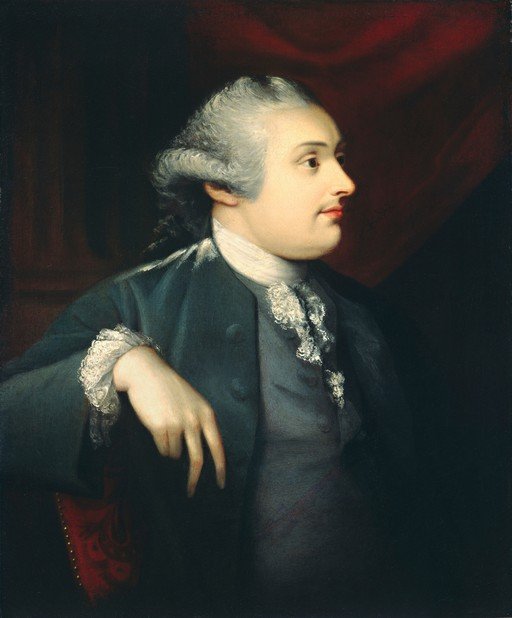 Portrait of a Gentleman in Blue Coat and Red Drape