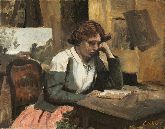 Woman Reading by Camille Corot