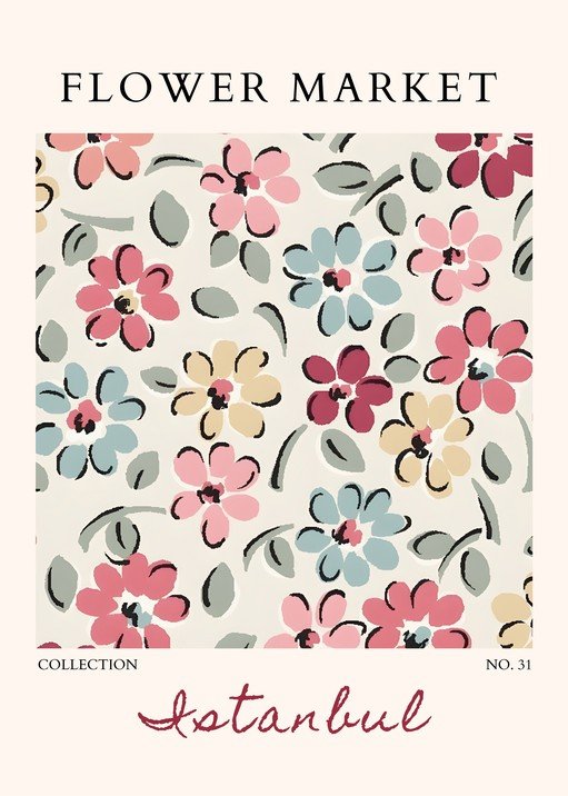 Flower Market Collection Istanbul Poster