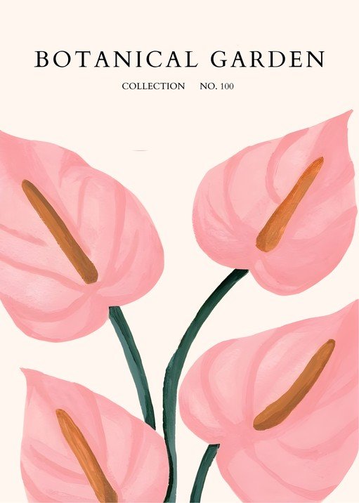 Botanical Garden Collection No. 100 Pink Anthurium Art