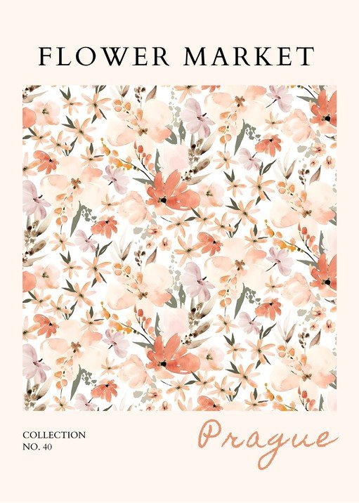 Watercolor Floral Pattern: Flower Market Collection No. 40