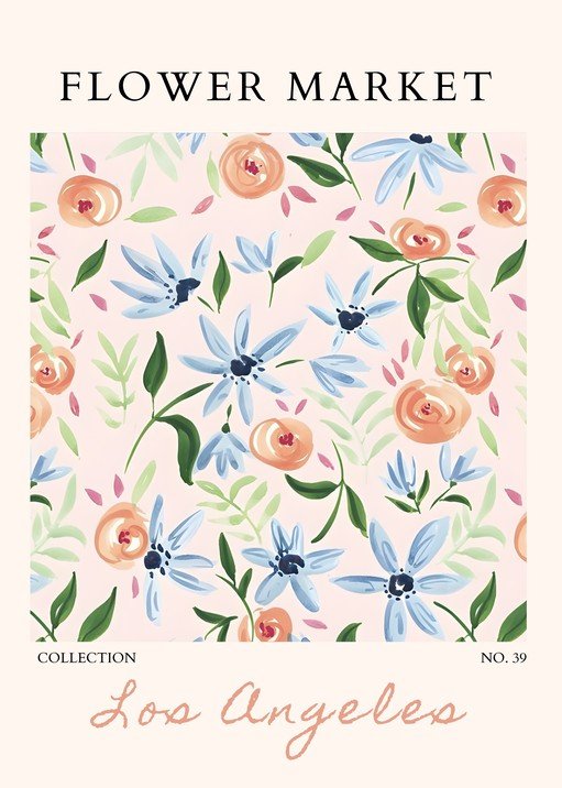 Flower Market Collection Los Angeles Poster
