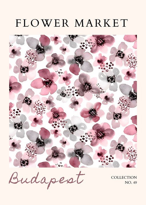Watercolor Floral Pattern: Budapest Flower Market Collection