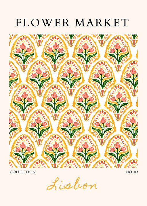 Flower Market Lisbon Collection Poster