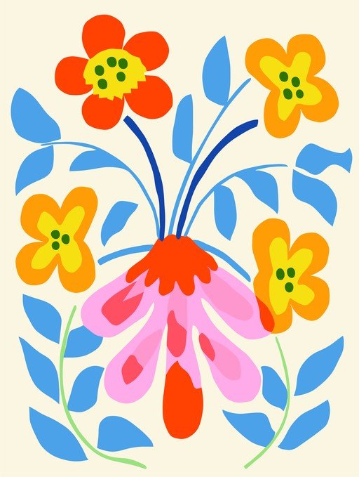 Vibrant Abstract Floral Illustration