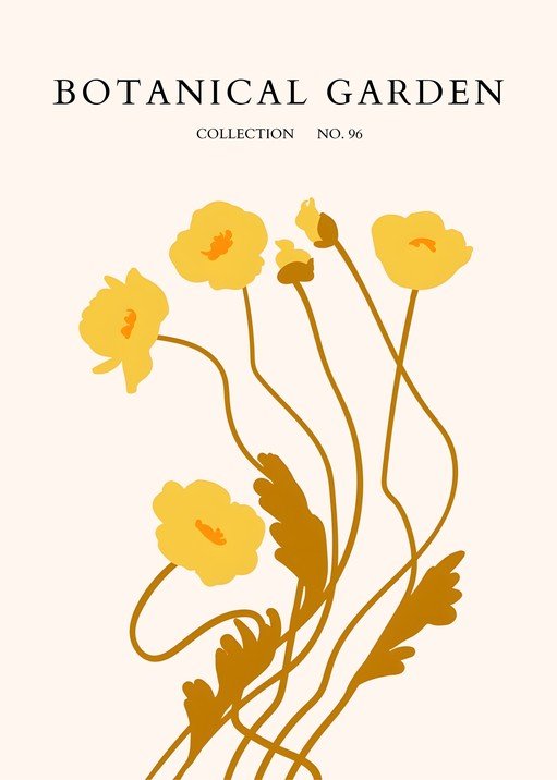 Botanical Garden Collection No. 96 Yellow Poppies Poster
