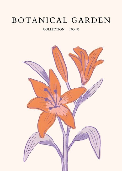 Botanical Garden Collection No. 82: Orange Lily Illustration