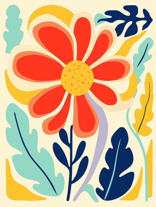 Vibrant Abstract Floral Illustration