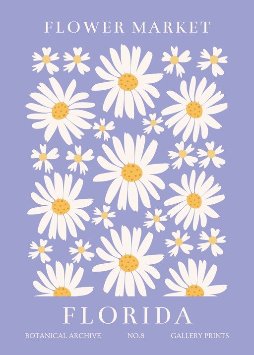 Daisy Flower Market Poster