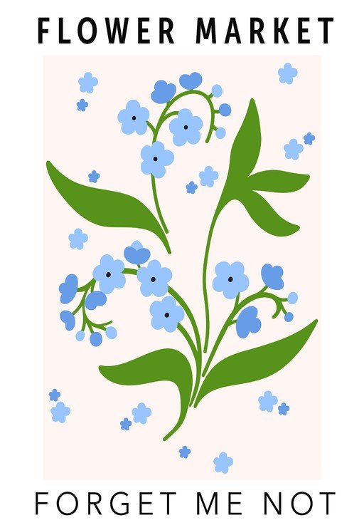 Forget Me Not Flower Market Poster