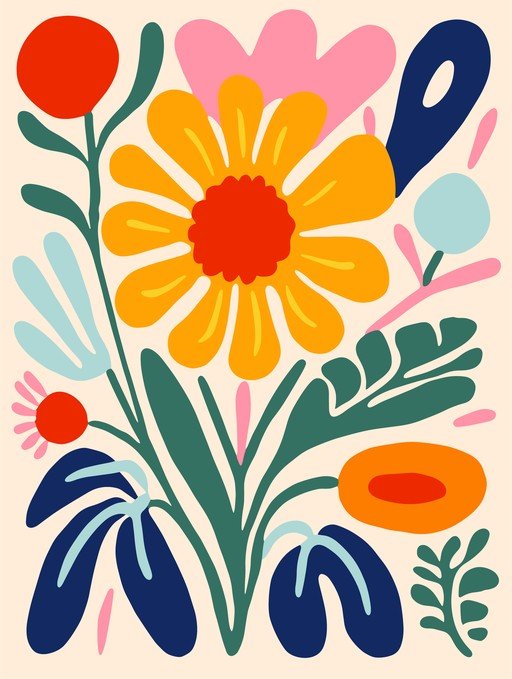 Vibrant Abstract Floral Illustration