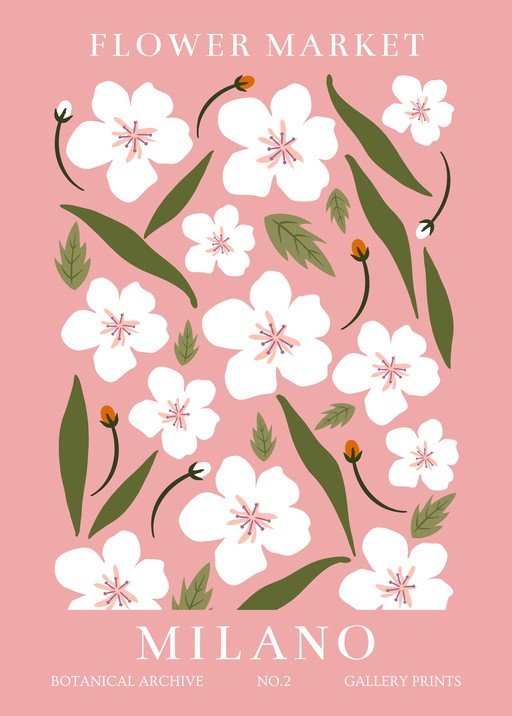 Milano Flower Market Botanical Archive Gallery Print