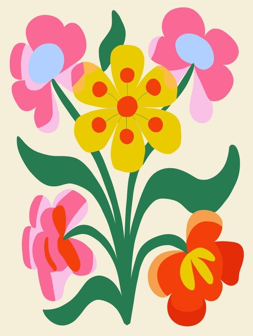 Vibrant Abstract Floral Illustration