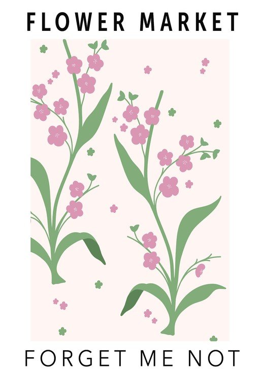Forget Me Not Flower Market Poster