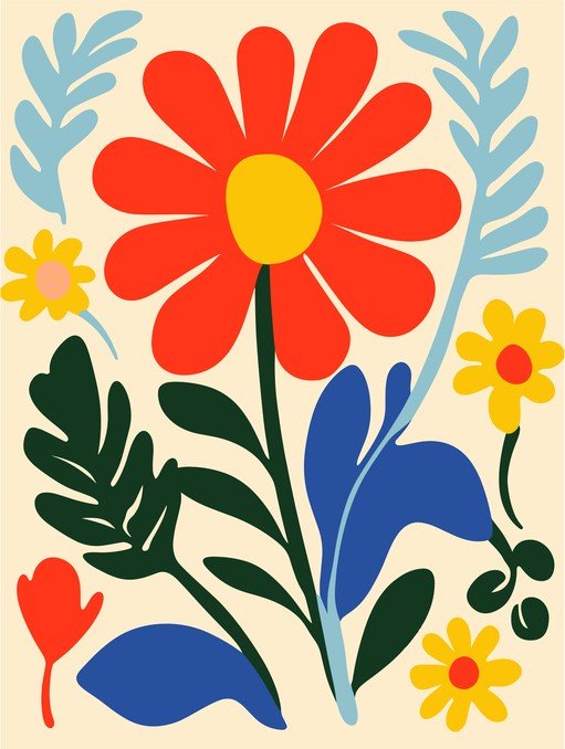 Vibrant Abstract Floral Illustration
