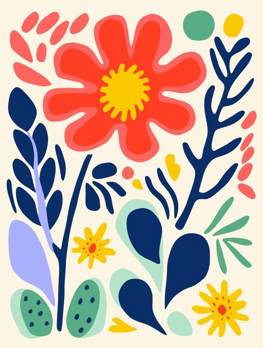 Vibrant Abstract Floral and Botanical Illustration